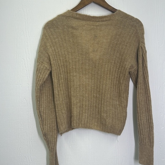 Mango - NWT Ribbed Tan Button Down Long Sleeve Cardigan Sweater Size Small - Picture 12 of 12